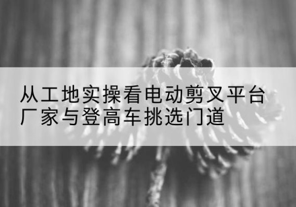 贵定电动剪叉升降平台厂家-从工地实操看电动剪叉平台厂家与登高车挑选门道