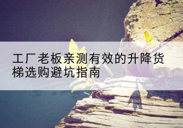 贵定升降货梯怎么选-工厂老板亲测有效的升降货梯选购避坑指南
